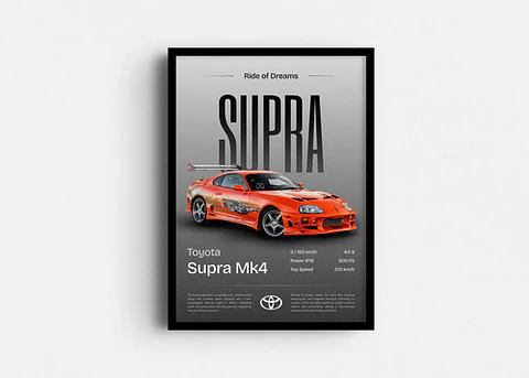 Cuadro Toyota Supra Mk4 De Paul Walker + Marco