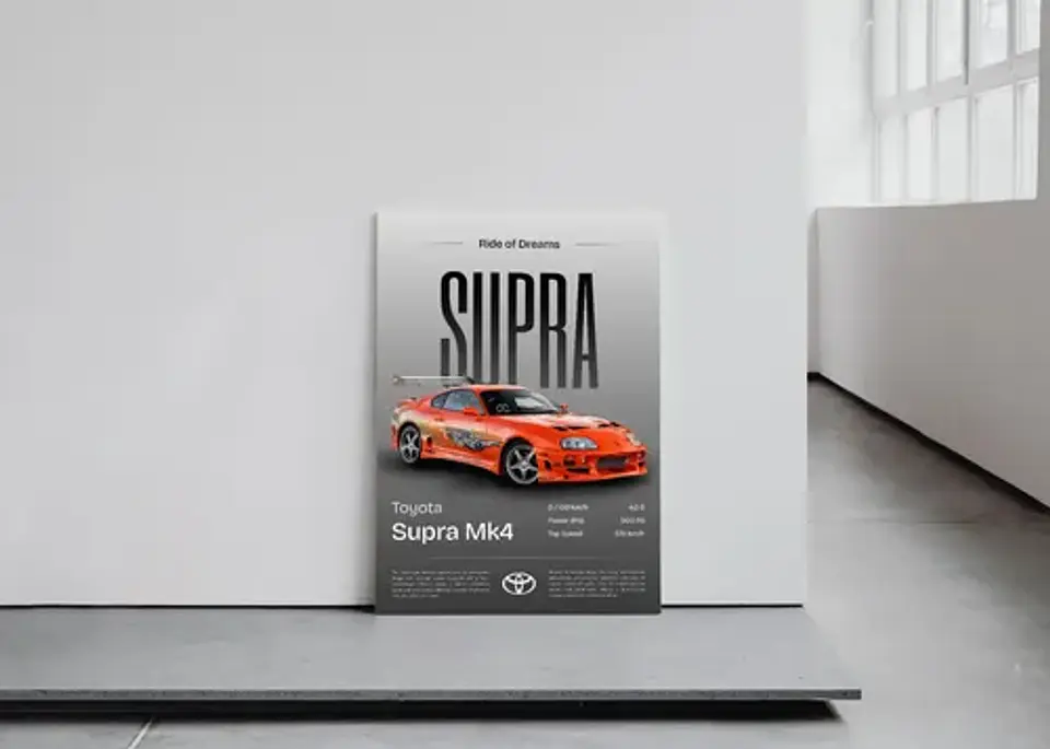 Cuadro Toyota Supra Mk4 De Paul Walker + Marco 2