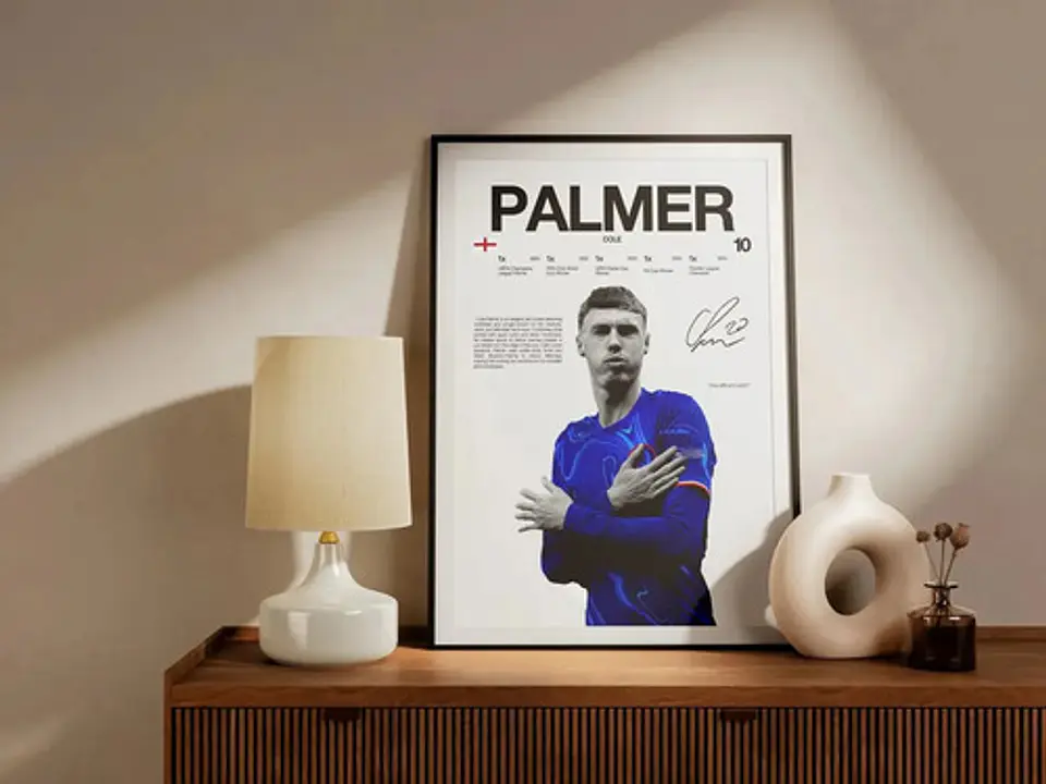 Cuadro De Cole Palmer Futbol + Marco 1