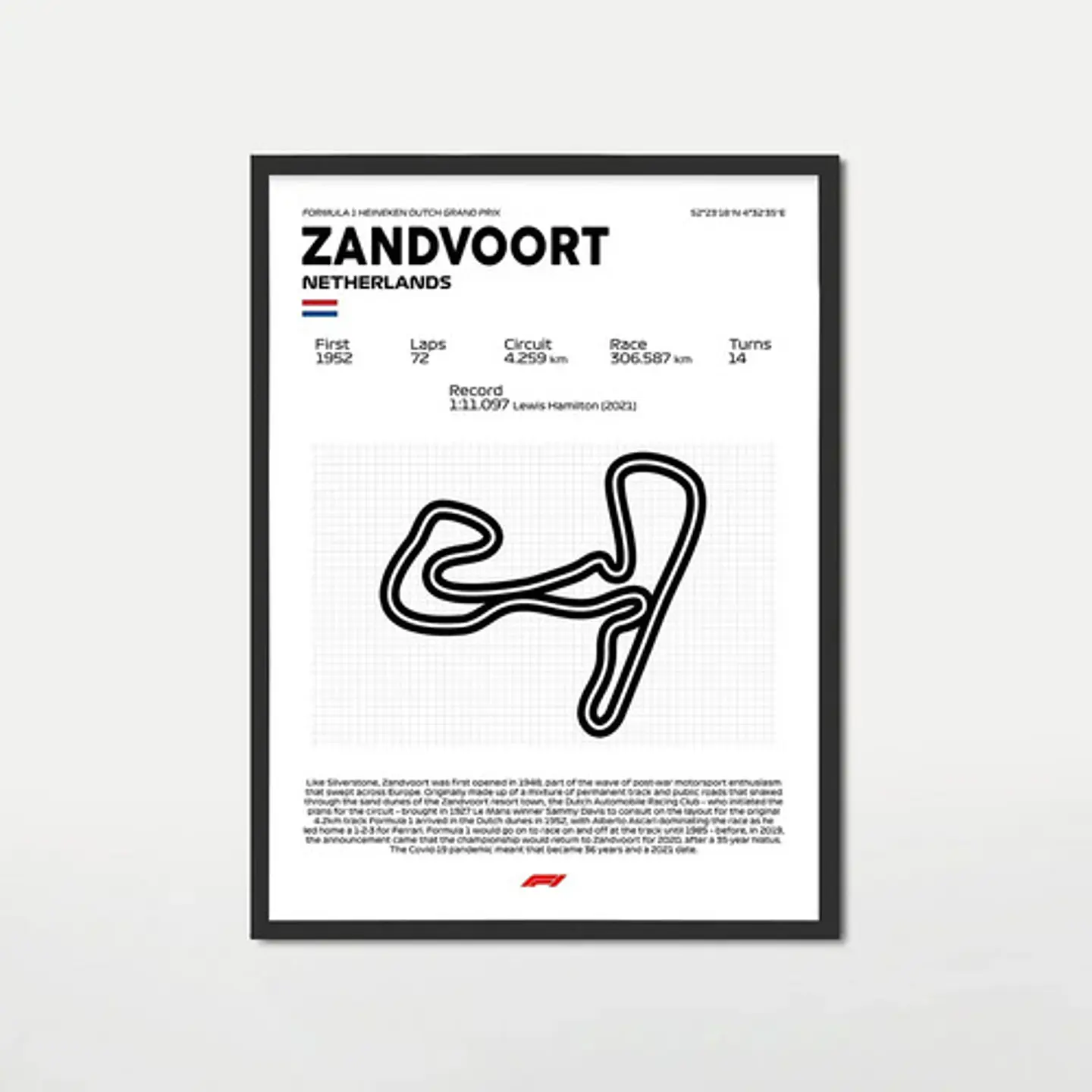 Cuadro F1 Circuito Zandvoort (países Bajos) 1