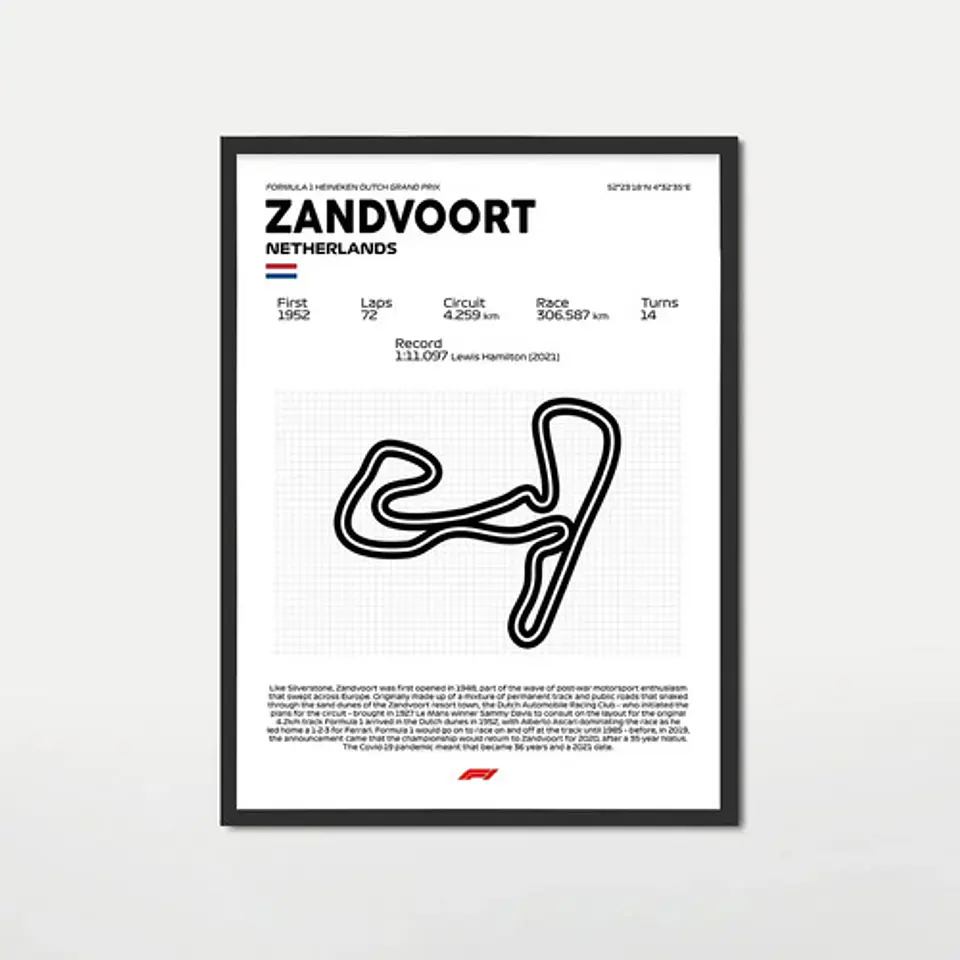 Cuadro F1 Circuito Zandvoort (países Bajos) 1