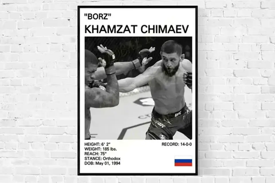 Cuadro De Khamzat Chimaev Ufc Peleador + Marco 1