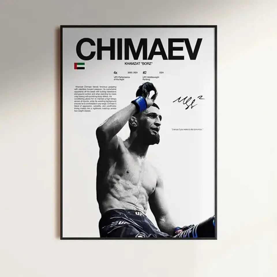 Cuadro De Khamzat Chimaev Ufc Peleador + Marco 2