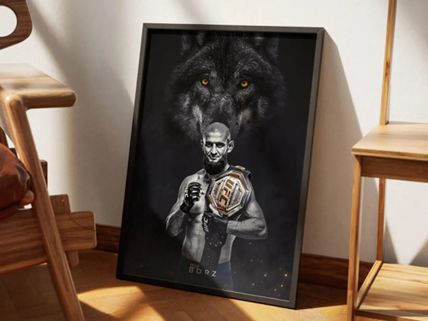 Cuadro De Khamzat Chimaev Ufc Peleador + Marco 6