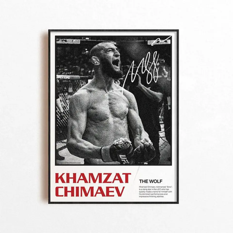 Cuadro De Khamzat Chimaev Ufc Peleador + Marco 7