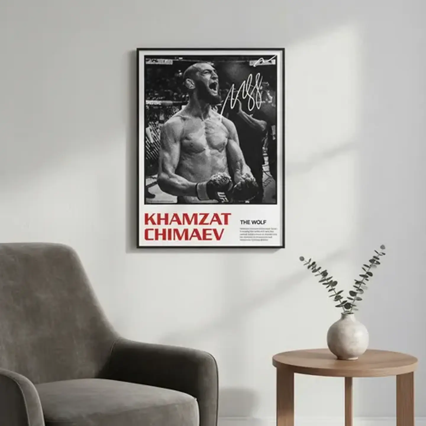Cuadro De Khamzat Chimaev Ufc Peleador + Marco 8