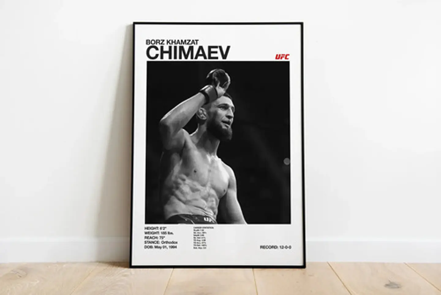 Cuadro De Khamzat Chimaev Ufc Peleador + Marco 9