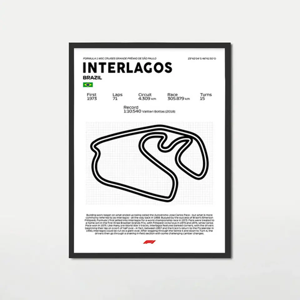 Cuadro F1 Brasil Interlagos Circuito Formula 1  Motorsport 1