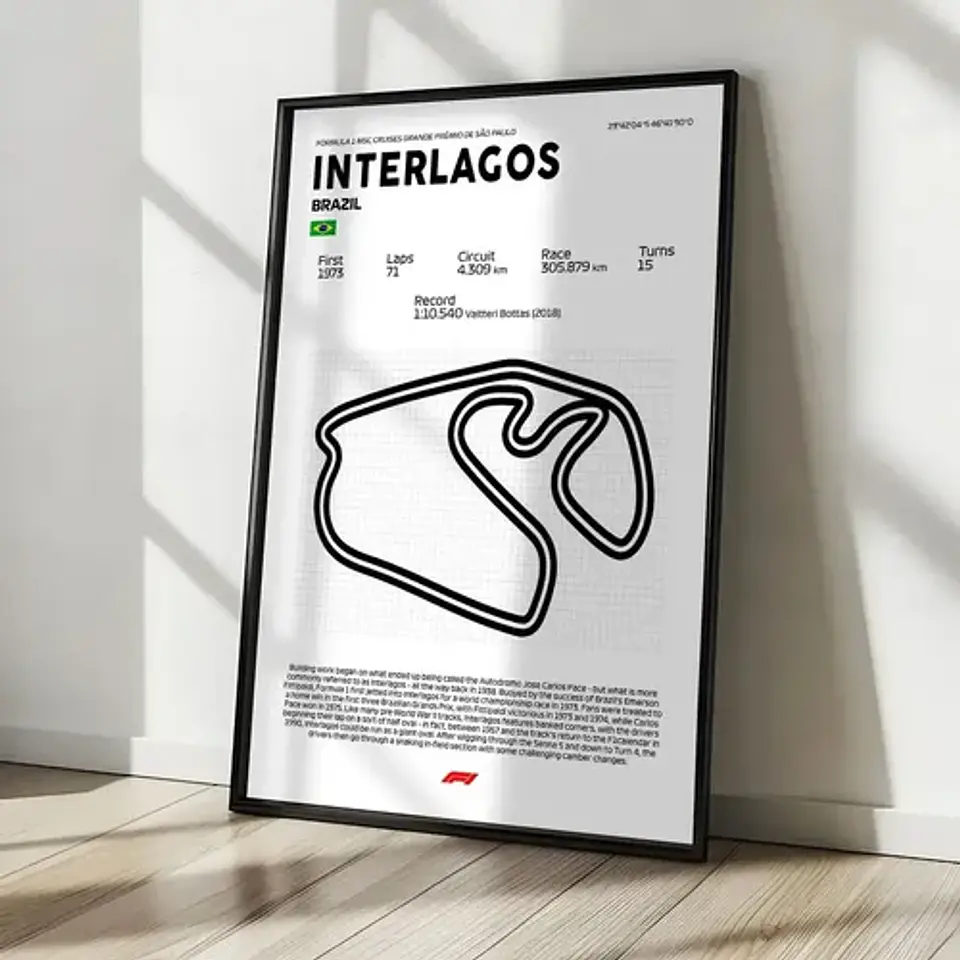 Cuadro F1 Brasil Interlagos Circuito Formula 1  Motorsport 3