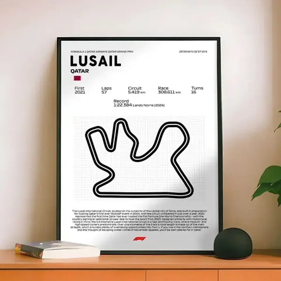 Cuadro F1 Circuito Lusail International Qatar Pista 2