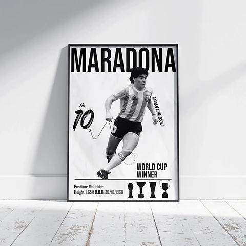 Cuadros De Diego Armando Maradona 10 Futbol El Diez  + Marco