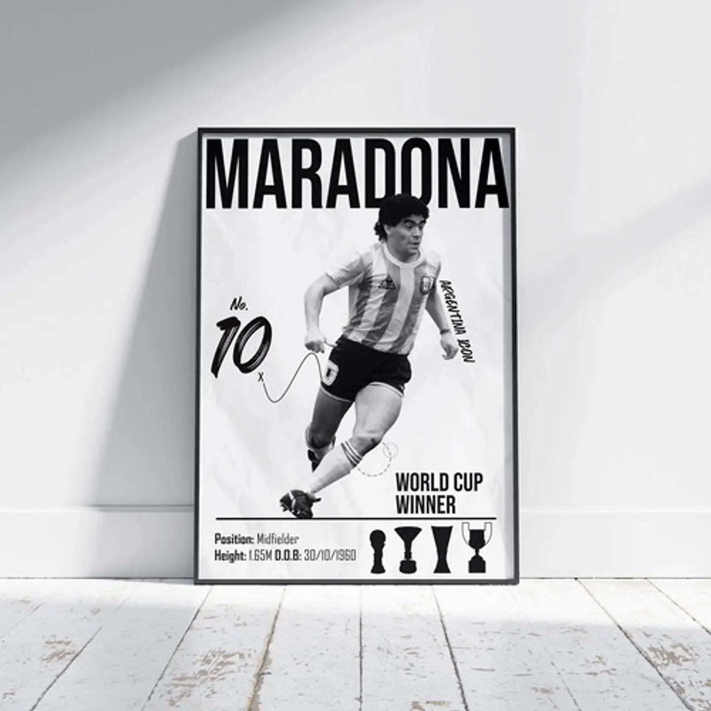 Cuadros De Diego Armando Maradona 10 Futbol El Diez  + Marco 2