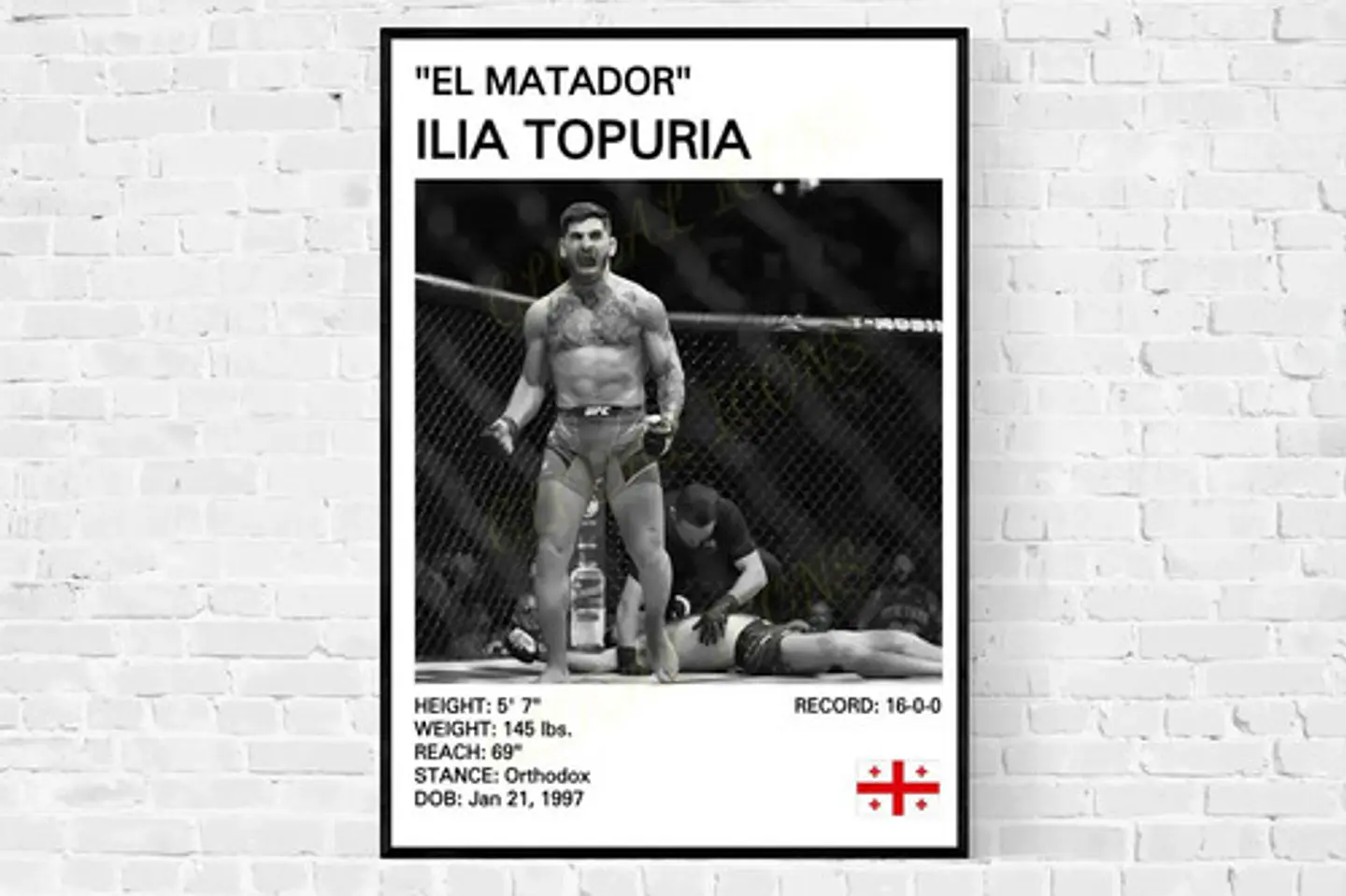 6 Cuadros De Ilia Topuria Ufc 2 Peleador + Marco 6