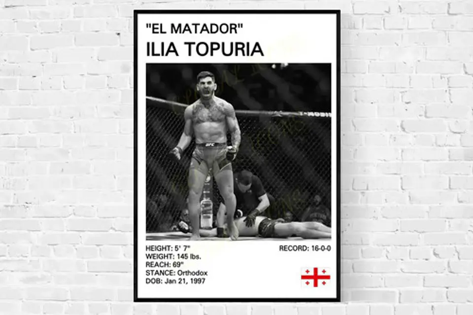 6 Cuadros De Ilia Topuria Ufc 2 Peleador + Marco 6