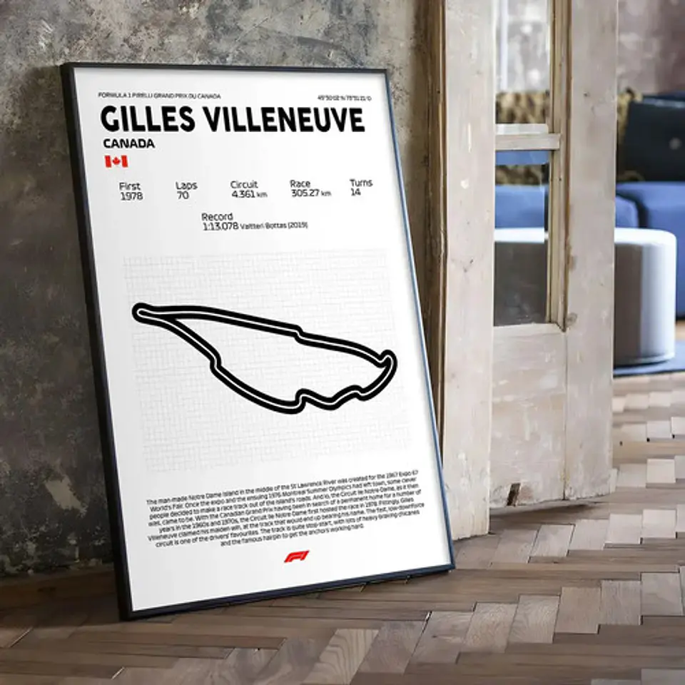 Cuadro F1 Circuito Gilles Villeneuve (canadá) Pista 3