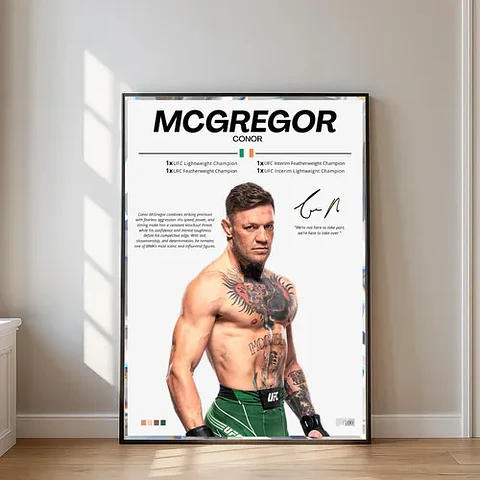 Cuadro De Conor Mcgregor Ufc Peleador + Marco