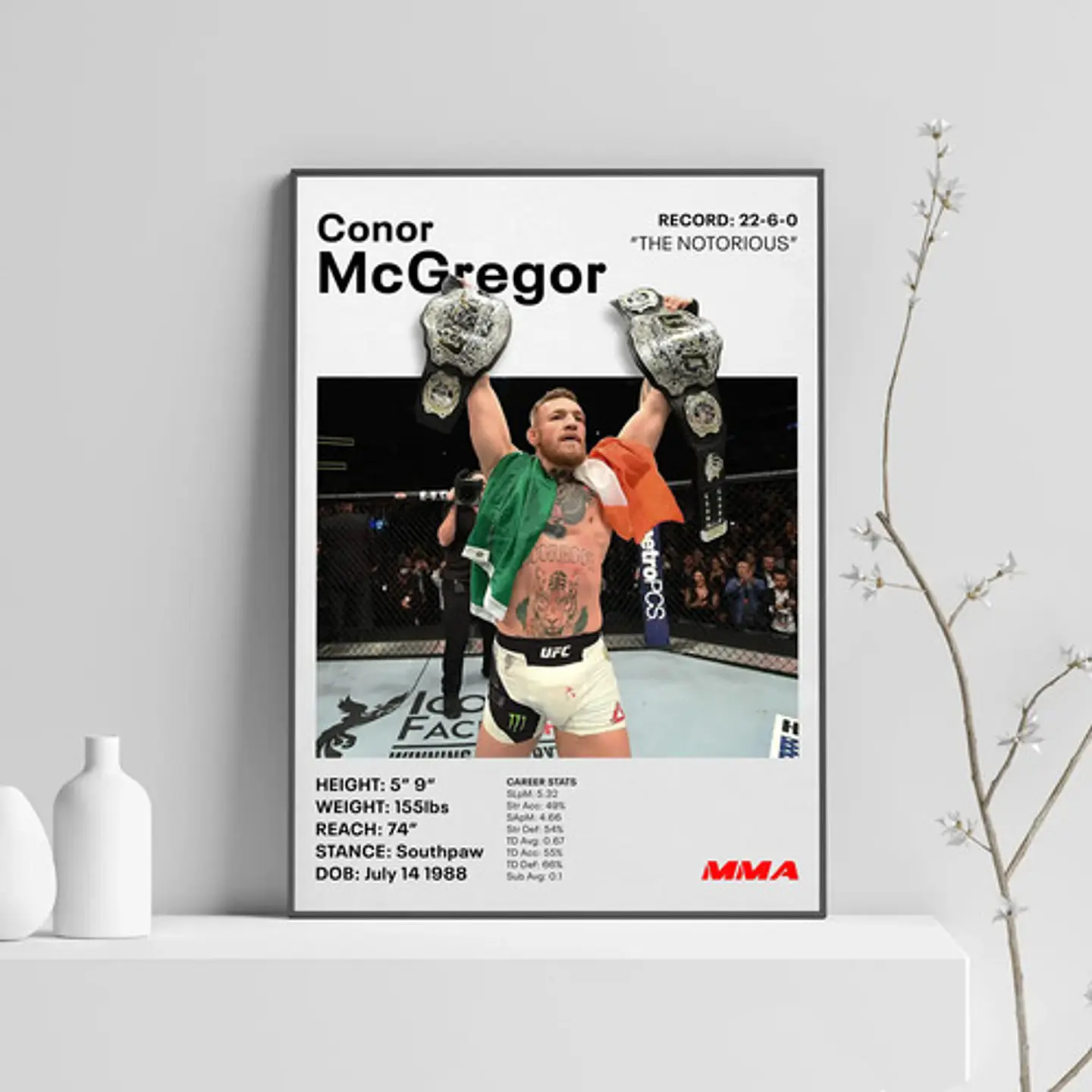 Cuadro De Conor Mcgregor Ufc Peleador + Marco 4
