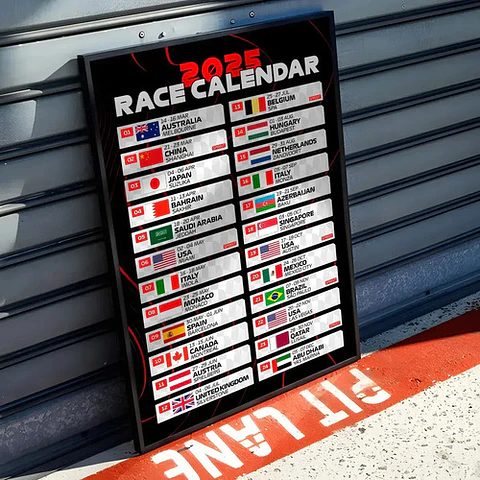 Cuadro Calendario Formula 1 2025 Grand Prix Motorsport