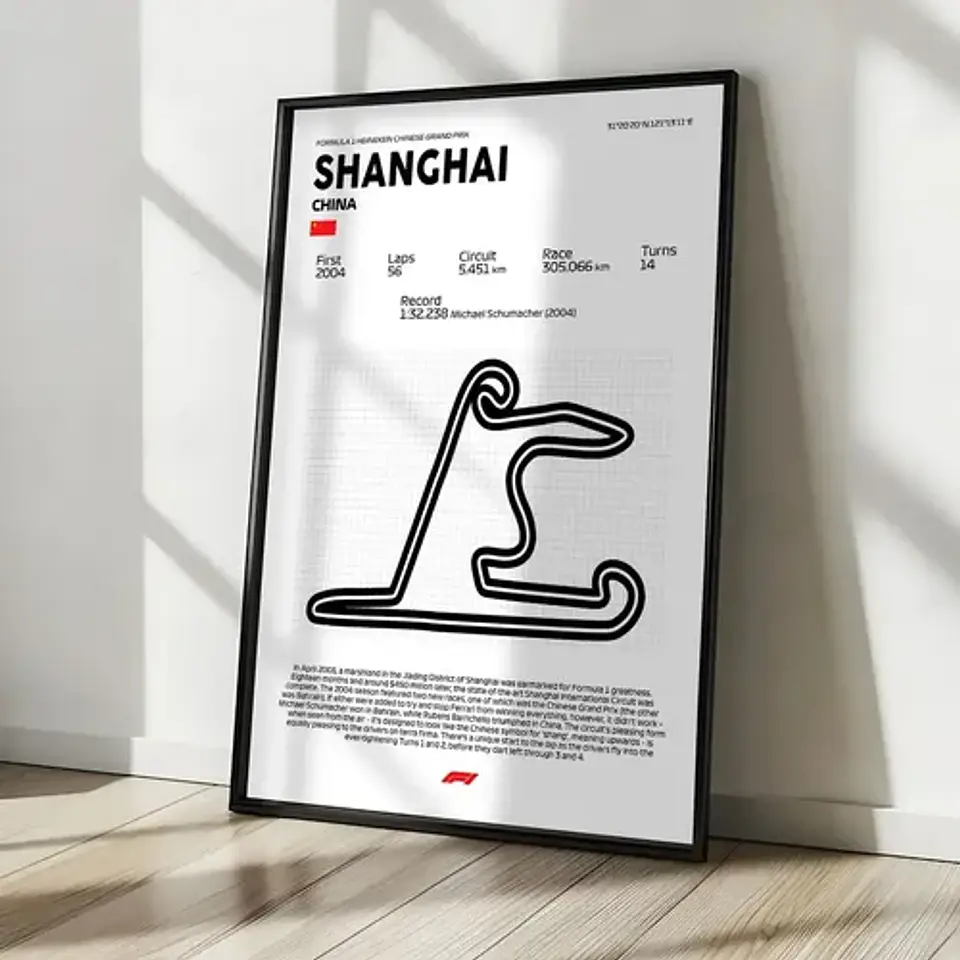 Cuadro F1 Circuito De Shanghái (china Grand Prix) 3
