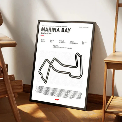 Cuadro F1 Circuito Marina Bay Singapur