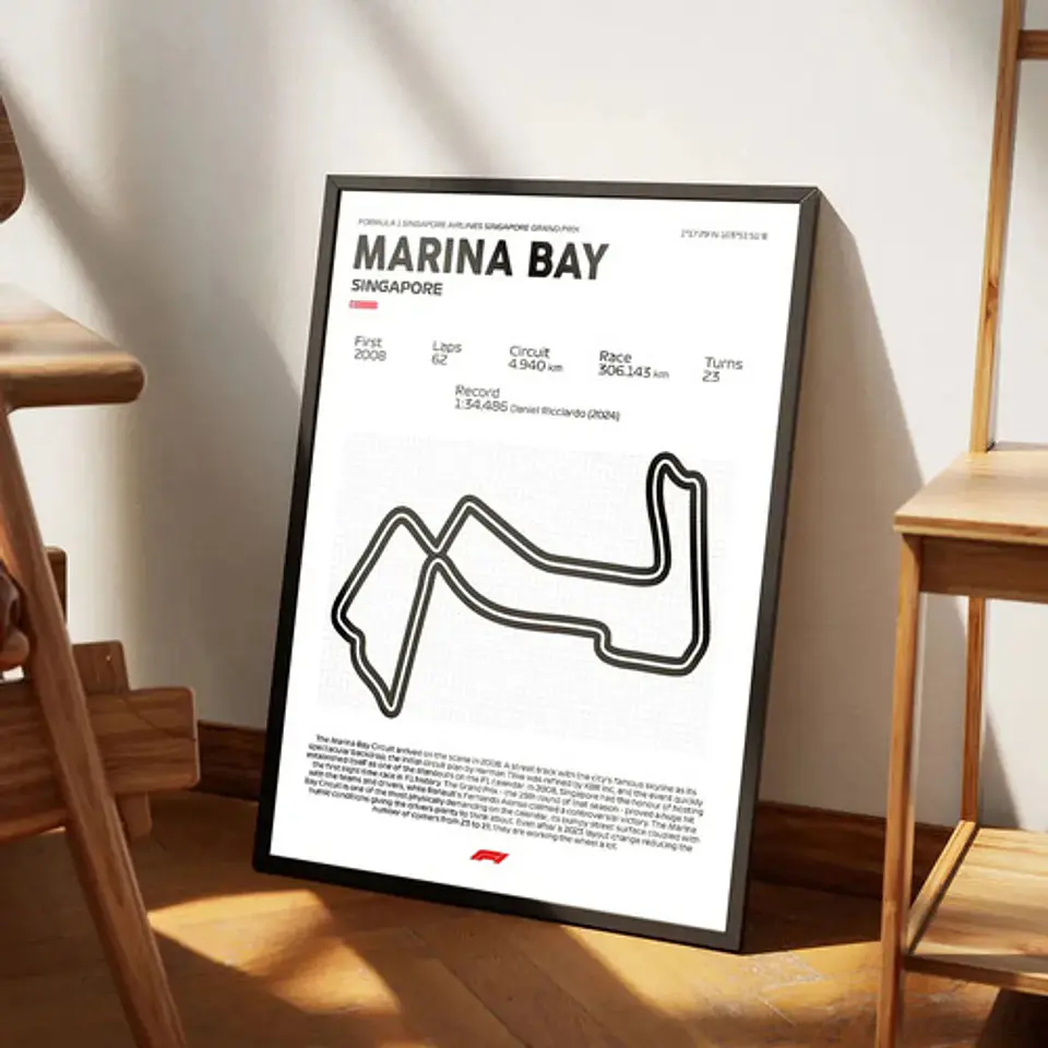 Cuadro F1 Circuito Marina Bay Singapur 2