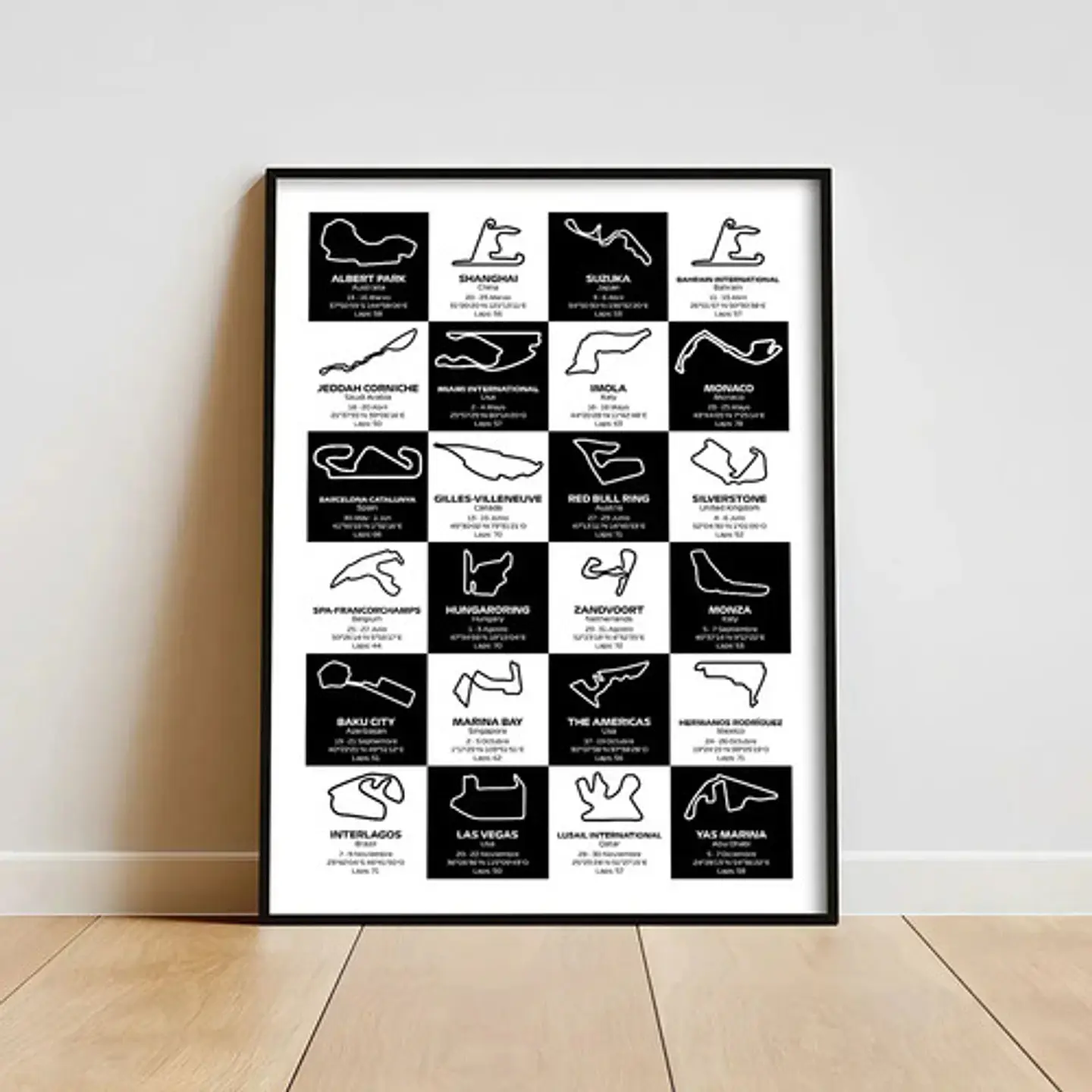 Cuadro Calendario Formula 1 2025 Pistas Gp Motorsport 3