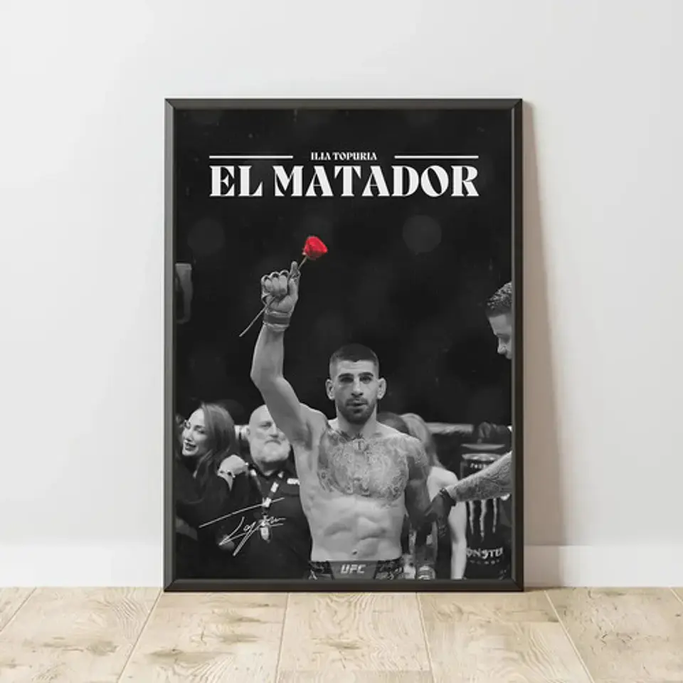 6 Cuadros De Ilia Topuria Ufc I Peleador + Marco 5