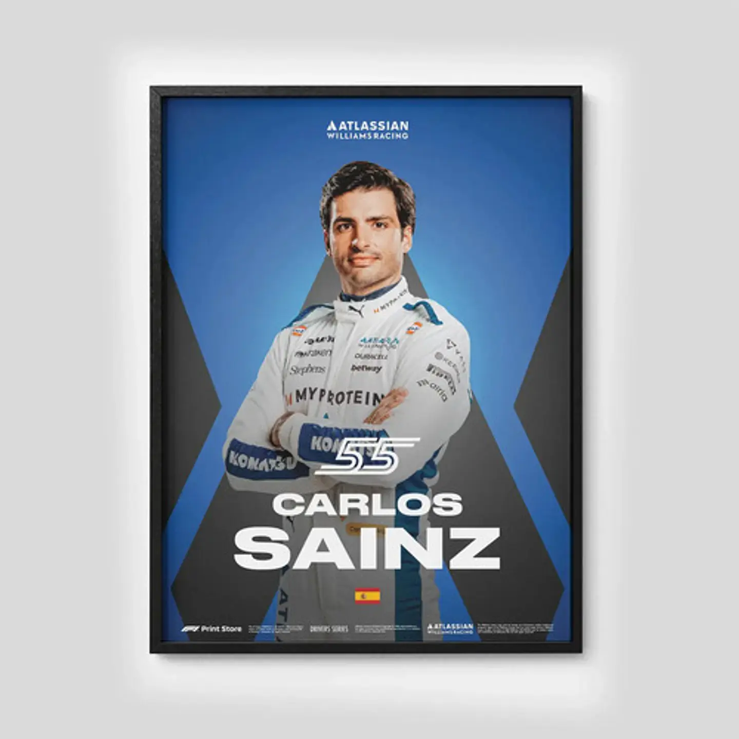Cuadro De Carlos Sainz F1 55 Williams Racing  + Marco 1