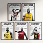 Cuadros Basquetbol De Kobe, Lebron, Curry Y Durant, Iverson - Miniatura 1