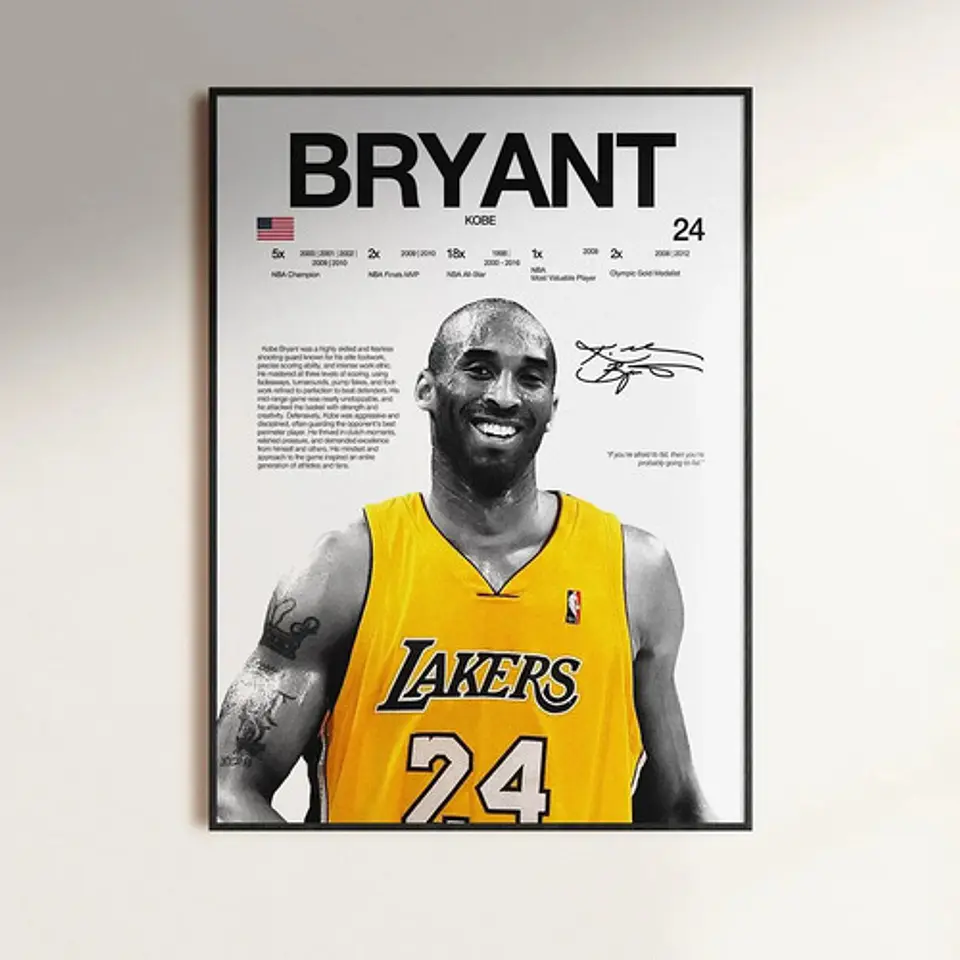 Cuadros Basquetbol De Kobe, Lebron, Curry Y Durant, Iverson 3