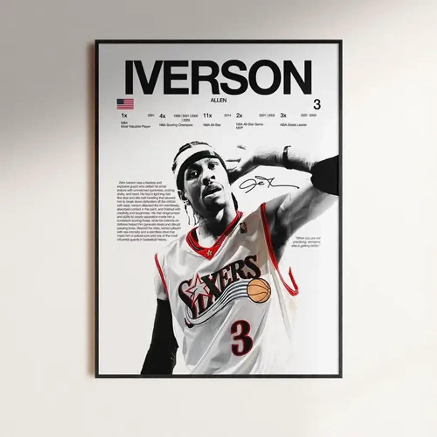 Cuadros Basquetbol De Kobe, Lebron, Curry Y Durant, Iverson 6