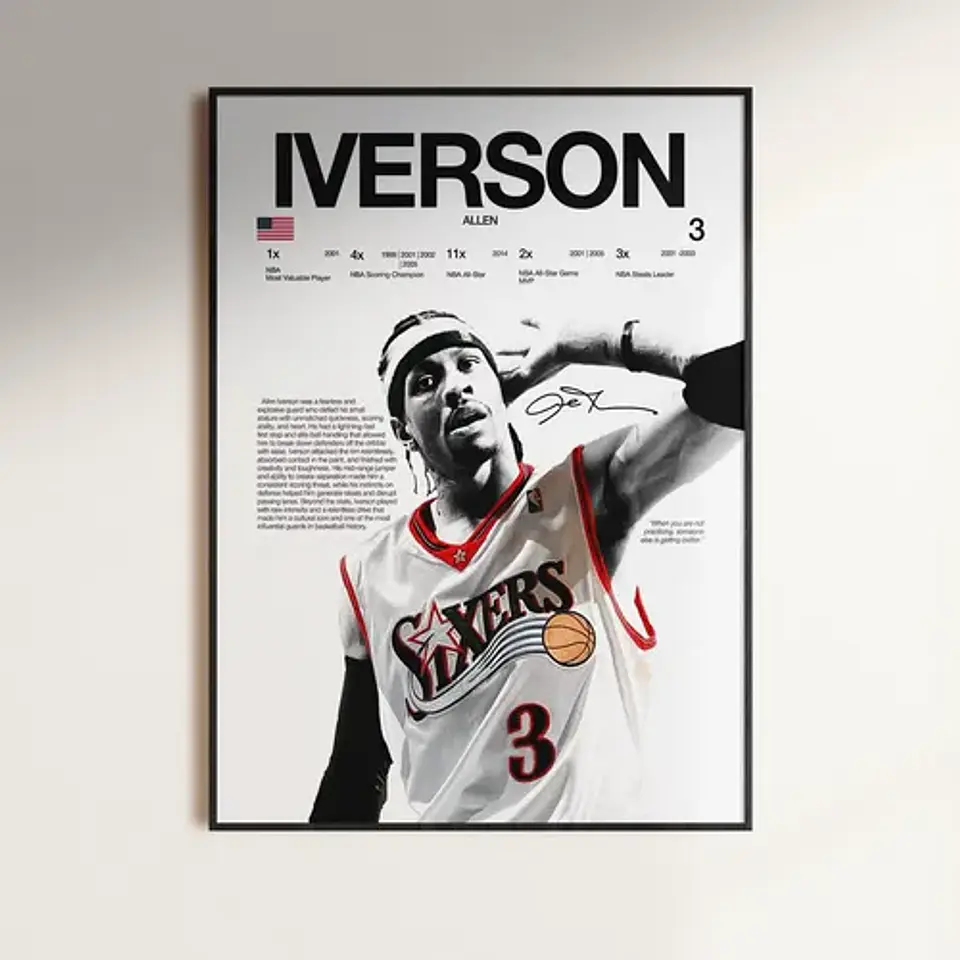 Cuadros Basquetbol De Kobe, Lebron, Curry Y Durant, Iverson 6