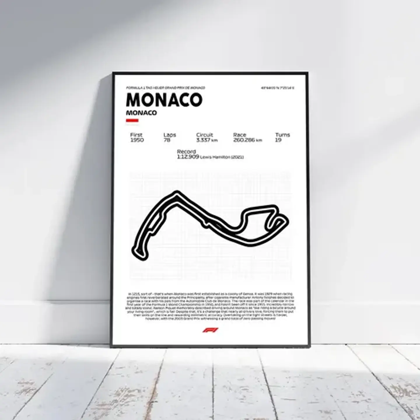 Cuadro Formula 1 Circuito De Monaco Motorsport 1