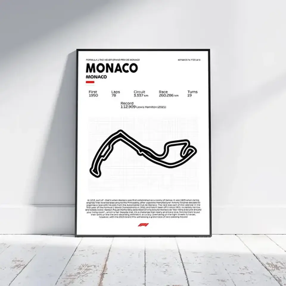 Cuadro Formula 1 Circuito De Monaco Motorsport 1
