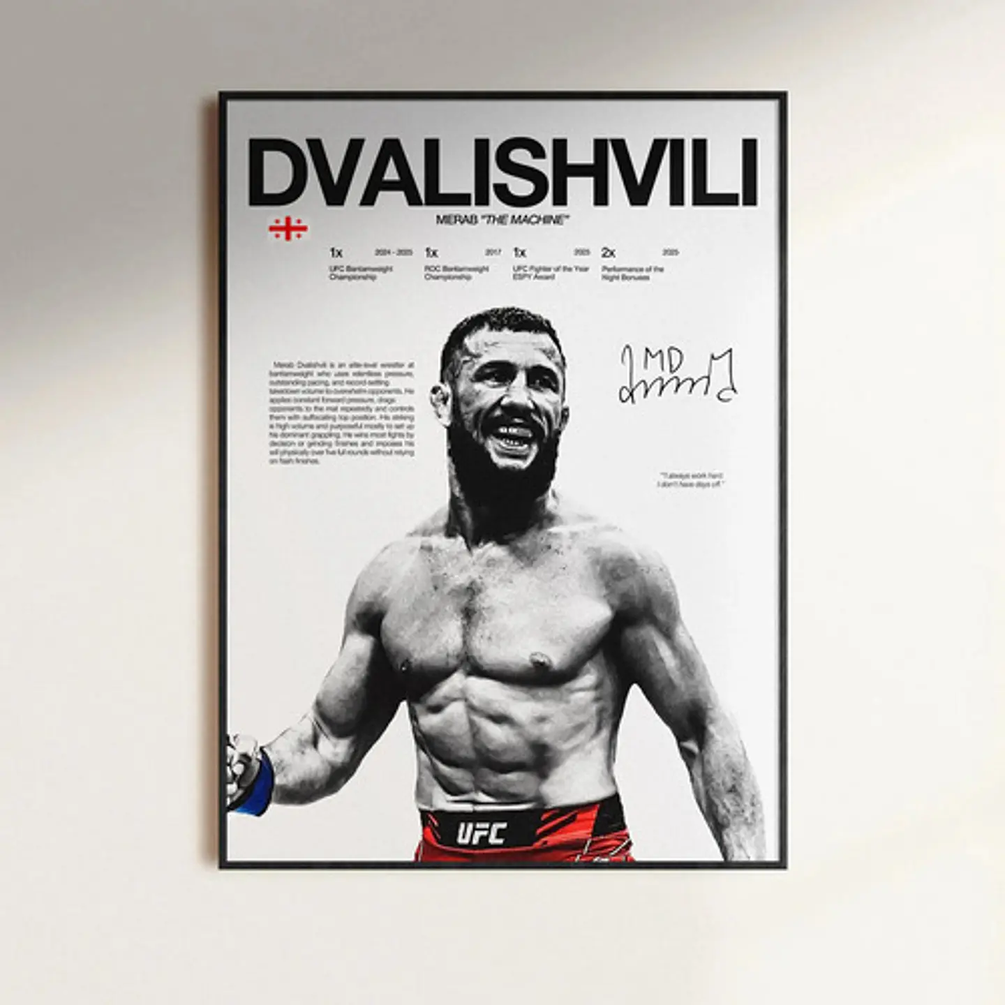Cuadros De Merab Dvalishvili Ufc Peleador + Marco 2