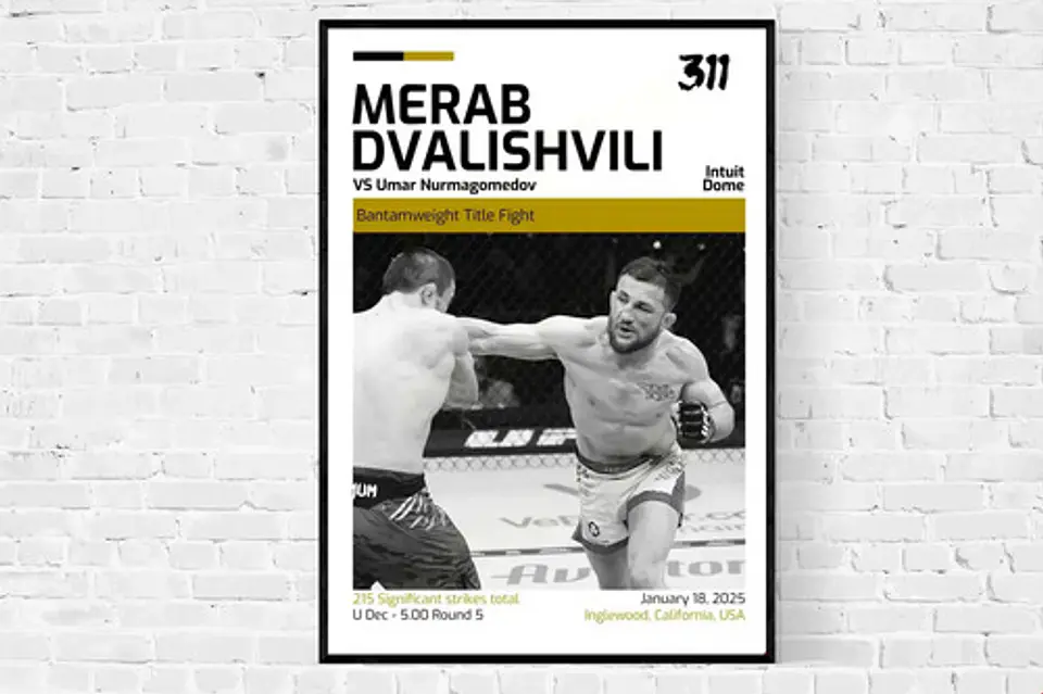 Cuadros De Merab Dvalishvili Ufc Peleador + Marco 3