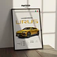 Cuadro Auto Lamborghini Urus Amarilla Deportivo + Marco - Miniatura 2