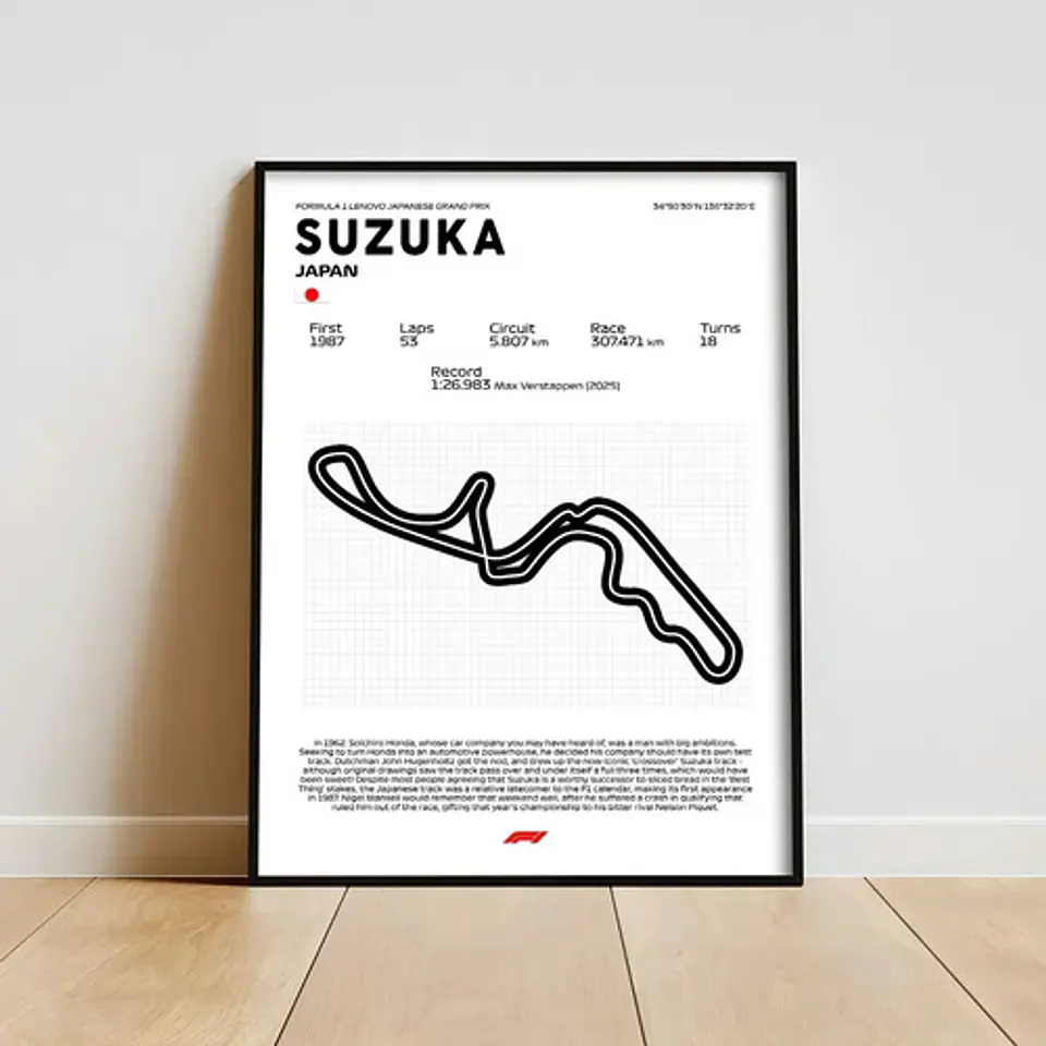 Cuadro F1 Suzuka Japón Grand Prix Motorsport 1
