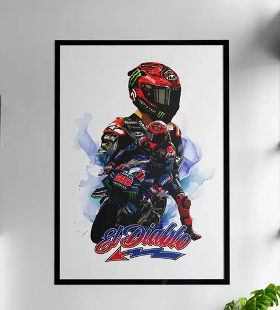 5 Cuadros De Fabio Quataro 20 Moto Gp  El Diablo  + Marco 3