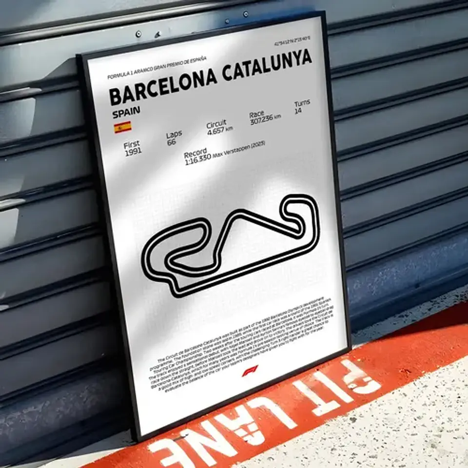 Cuadro F1 Circuito De Barcelona Catalunya Pista España 1