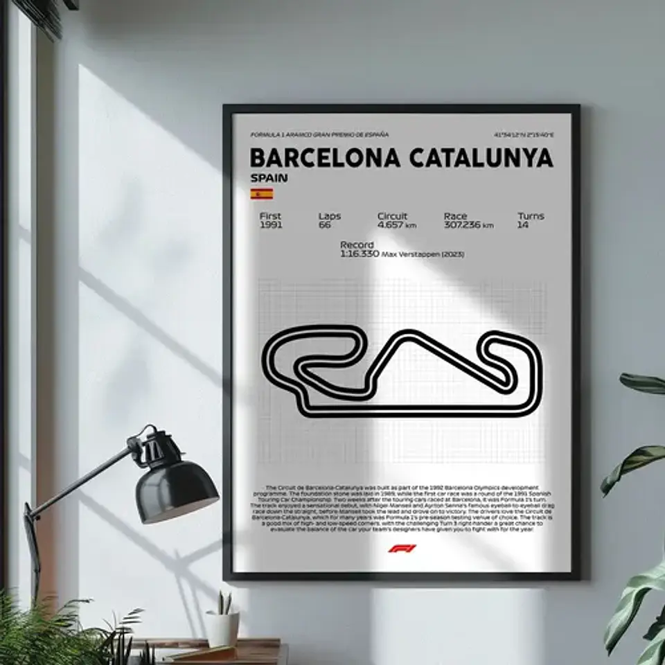 Cuadro F1 Circuito De Barcelona Catalunya Pista España 4