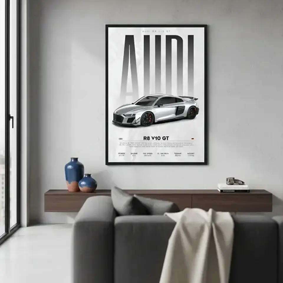 Cuadros De Autos Deportivos R8, Senna, M5, Gtr Nismo Negro 4