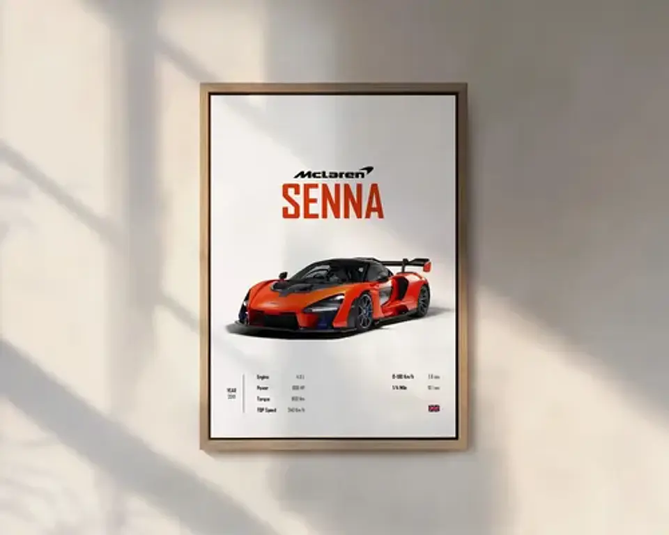 Cuadros De Autos Deportivos R8, Senna, M5, Gtr Nismo Negro 5