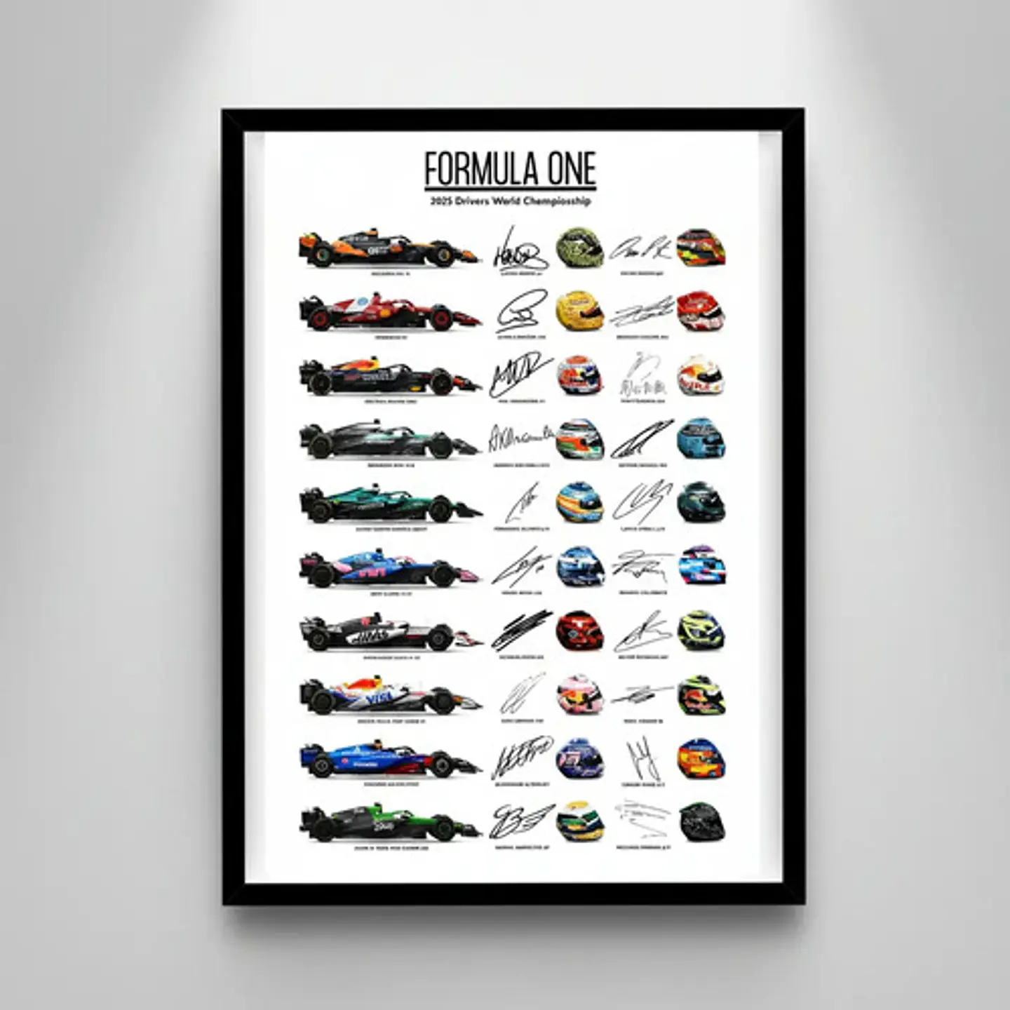 Cuadro Autos, Cascos, Piloto Del Campeonato Mundial 2025 F1 2