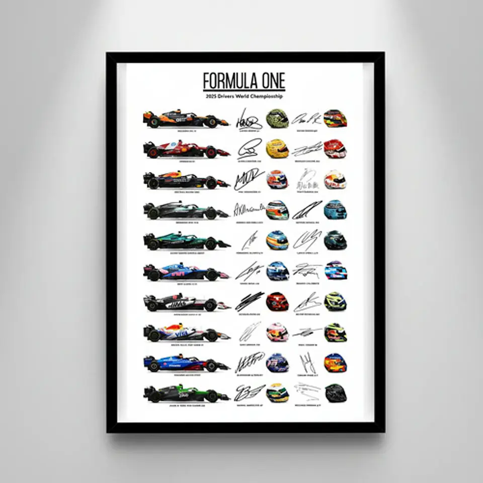 Cuadro Autos, Cascos, Piloto Del Campeonato Mundial 2025 F1 2
