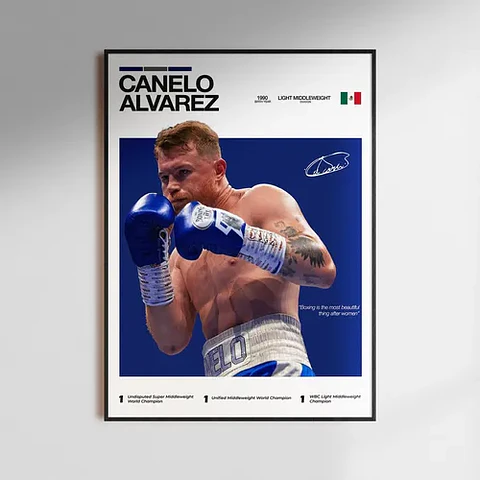 6 Cuadros De Boxeadores Peleadores De Boxeo + Marco