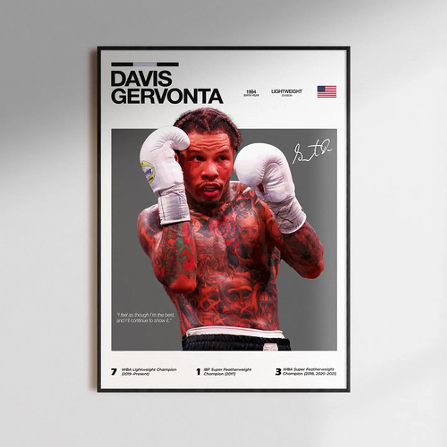 6 Cuadros De Boxeadores Peleadores De Boxeo + Marco 5