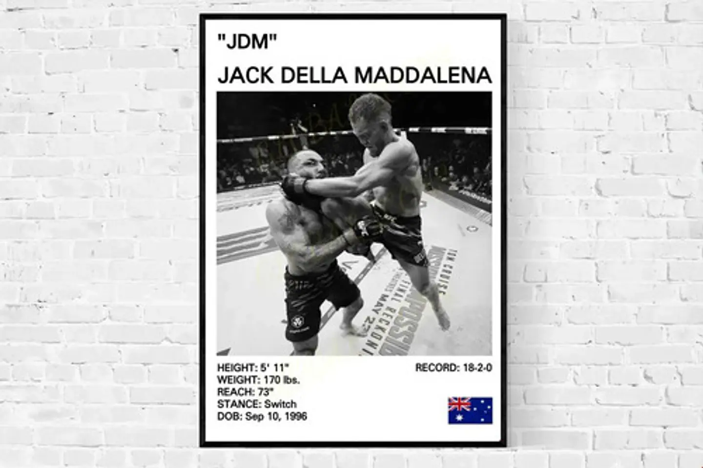 Cuadro De Jack Della Maddalena Ufc Peleador + Marco 4