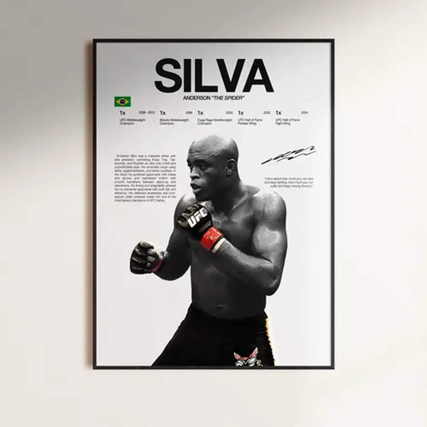 Cuadro De Anderson Silva Ufc Peleador + Marco 1