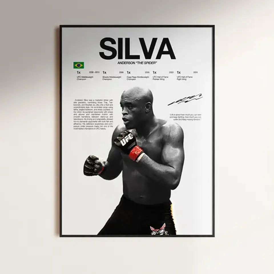 Cuadro De Anderson Silva Ufc Peleador + Marco 1